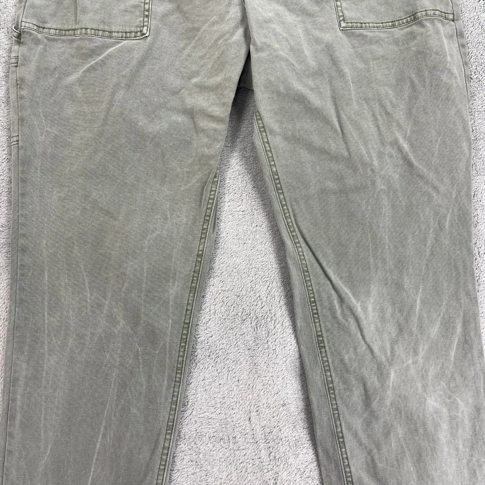 Old Navy Pants Women 14 Green Utility Carpenter High Waisted Cinch Back Canvas - Picture 3 of 16